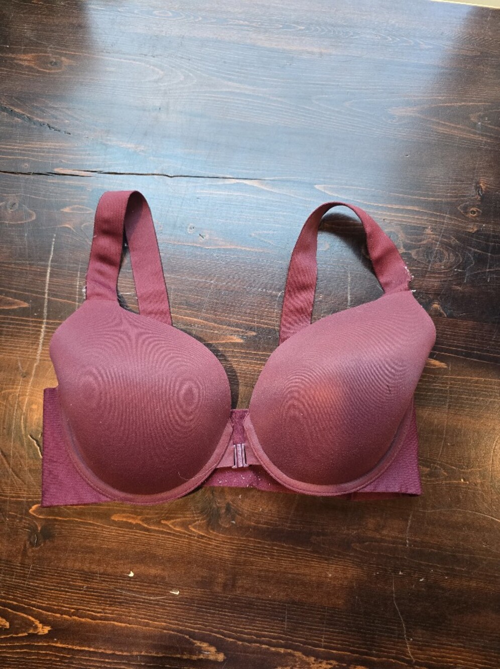 SPANX Bra-llelujah! Burgundy Wine Front Closure Full Coverage Bra - Size 36C